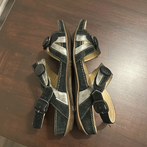 Romika Black & Silver Leather Comfort Walking Strappy Sandals EU Size 38 - Picture 10 of 16